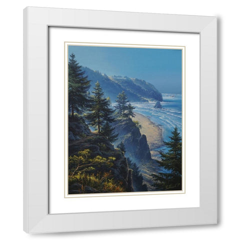 The Bay White Modern Wood Framed Art Print with Double Matting by Yushkevich, Viktor