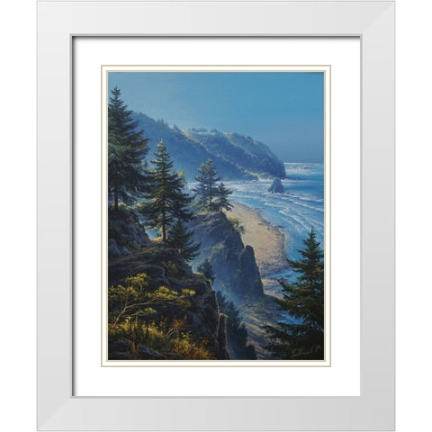 The Bay White Modern Wood Framed Art Print with Double Matting by Yushkevich, Viktor