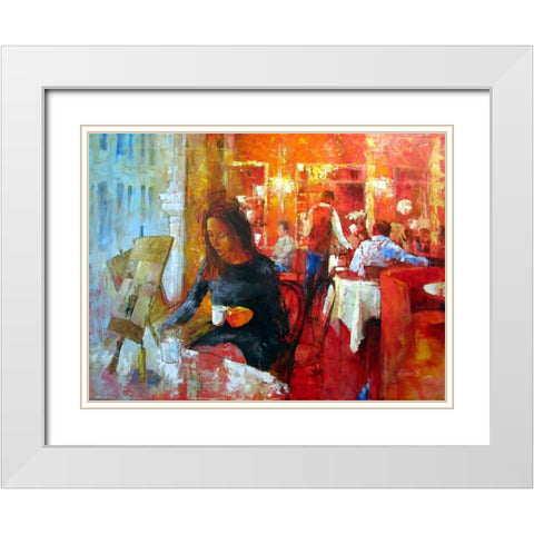 Vienna, Sacher  White Modern Wood Framed Art Print with Double Matting by Zakrynycny, Viktor