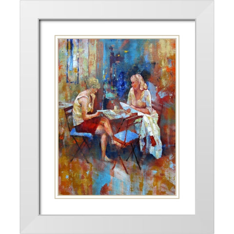 What do we eat?  White Modern Wood Framed Art Print with Double Matting by Zakrynycny, Viktor