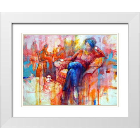 Thoughtful White Modern Wood Framed Art Print with Double Matting by Zakrynycny, Viktor