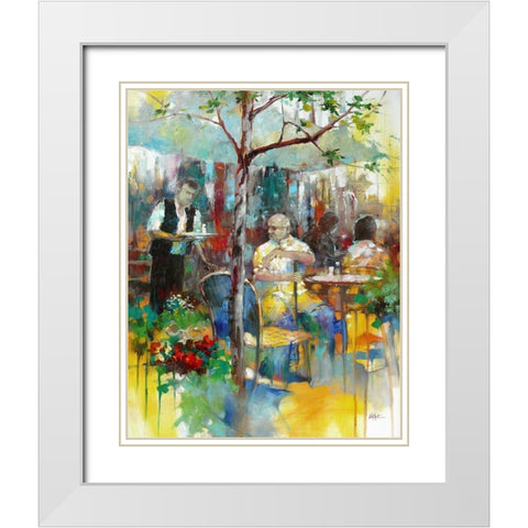 In the Shade of a Sicamore Tree White Modern Wood Framed Art Print with Double Matting by Zakrynycny, Viktor