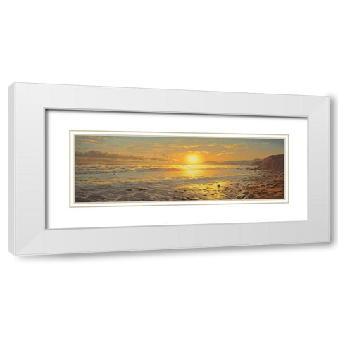 Sunset above the Sea IV White Modern Wood Framed Art Print with Double Matting by Adamov, Alexey
