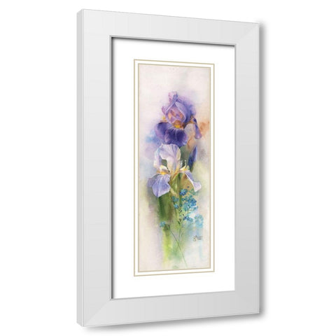 Long Iris White Modern Wood Framed Art Print with Double Matting by Besedina, Anastasiia