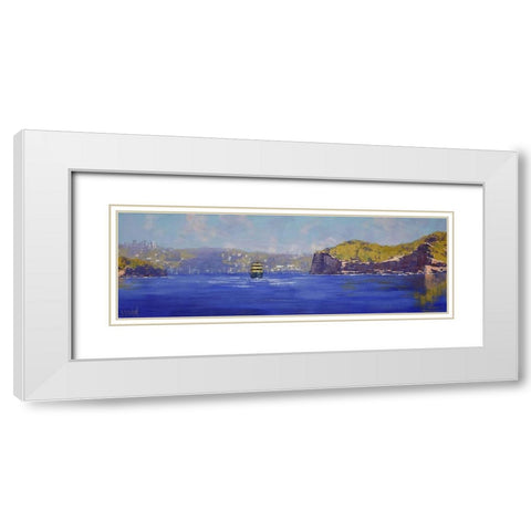 Sydney Ferry White Modern Wood Framed Art Print with Double Matting by Gercken, Graham
