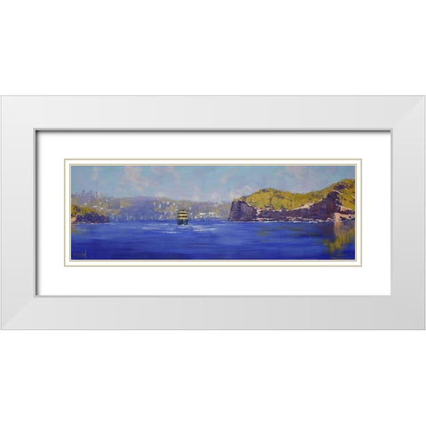 Sydney Ferry White Modern Wood Framed Art Print with Double Matting by Gercken, Graham
