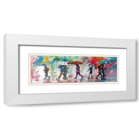 Its Raining White Modern Wood Framed Art Print with Double Matting by Kovacs, Anna Brigite