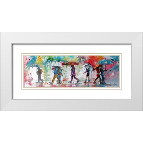 Its Raining White Modern Wood Framed Art Print with Double Matting by Kovacs, Anna Brigite