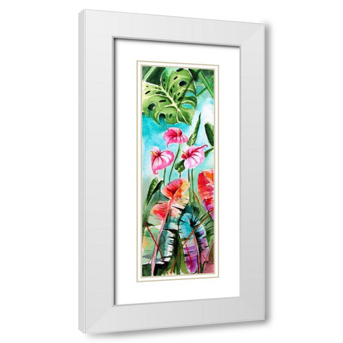 Tropical I White Modern Wood Framed Art Print with Double Matting by Kovacs, Anna Brigite