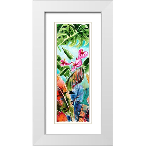 Tropical II White Modern Wood Framed Art Print with Double Matting by Kovacs, Anna Brigite