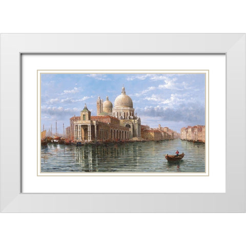 Venice I White Modern Wood Framed Art Print with Double Matting by Alighieri, Giovanni