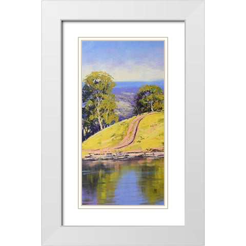 Dam Side Track White Modern Wood Framed Art Print with Double Matting by Gercken, Graham