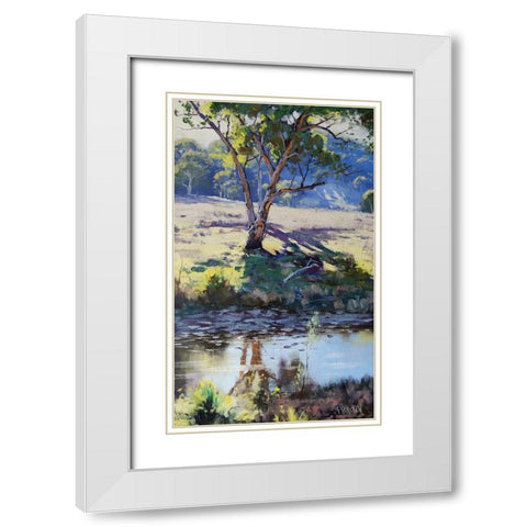 Long Creek Australia White Modern Wood Framed Art Print with Double Matting by Gercken, Graham