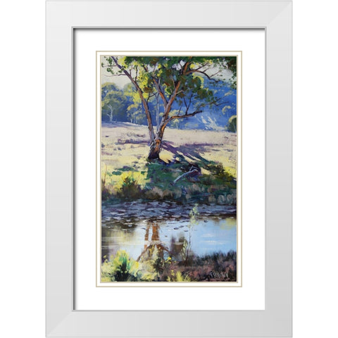 Long Creek Australia White Modern Wood Framed Art Print with Double Matting by Gercken, Graham
