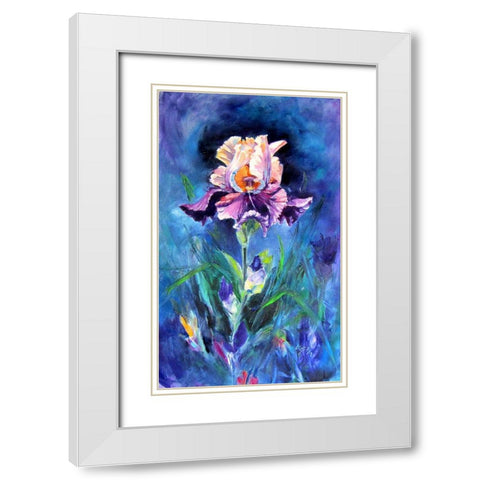 Purple Lilly White Modern Wood Framed Art Print with Double Matting by Kovacs, Anna Brigite