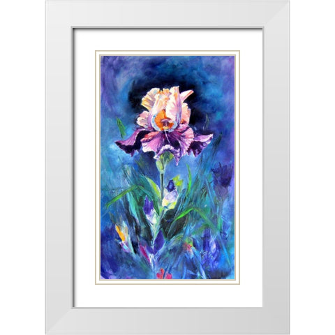 Purple Lilly White Modern Wood Framed Art Print with Double Matting by Kovacs, Anna Brigite
