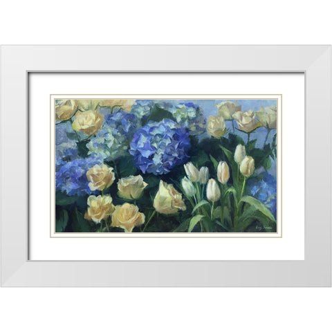 Morning Happiness White Modern Wood Framed Art Print with Double Matting by Strube, Ling