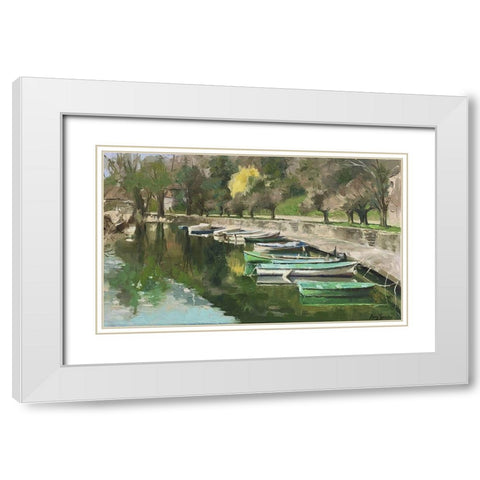 French Small Harbour White Modern Wood Framed Art Print with Double Matting by Strube, Ling