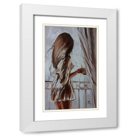 Coffee White Modern Wood Framed Art Print with Double Matting by Luniak, Monika