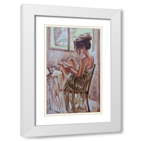 Coffee and Book White Modern Wood Framed Art Print with Double Matting by Luniak, Monika