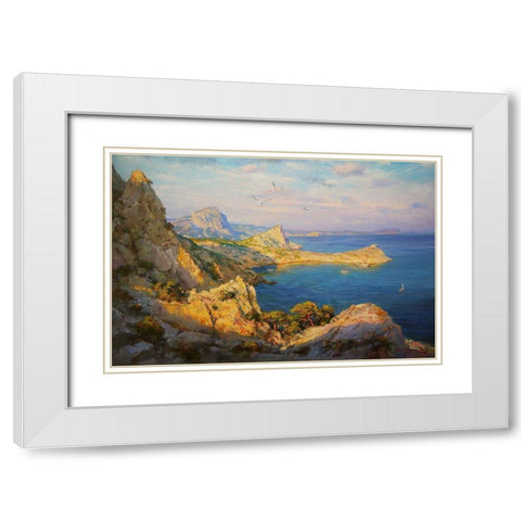 Rocky Coast VIII White Modern Wood Framed Art Print with Double Matting by Sviridov, Sergei