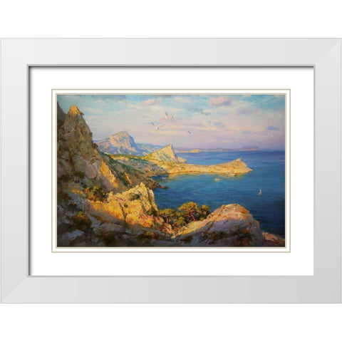 Rocky Coast VIII White Modern Wood Framed Art Print with Double Matting by Sviridov, Sergei