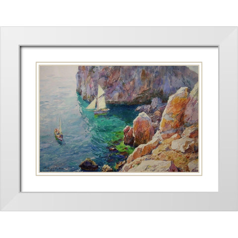 Rocky Coast IX White Modern Wood Framed Art Print with Double Matting by Sviridov, Sergei