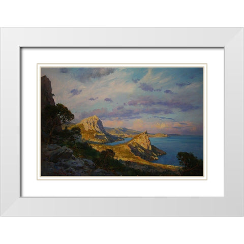 Rocky Coast XI White Modern Wood Framed Art Print with Double Matting by Sviridov, Sergei