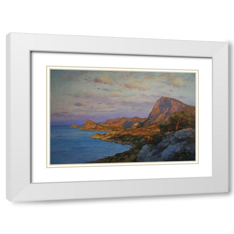 Rocky Coast XII White Modern Wood Framed Art Print with Double Matting by Sviridov, Sergei