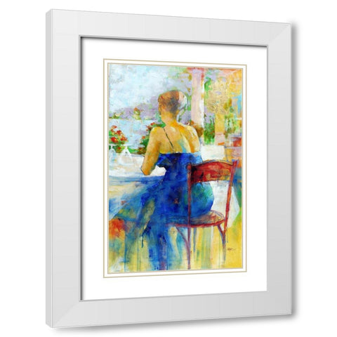 Somewhere on Capri White Modern Wood Framed Art Print with Double Matting by Zakrynycny, Viktor