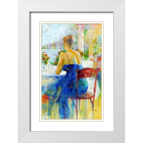Somewhere on Capri White Modern Wood Framed Art Print with Double Matting by Zakrynycny, Viktor