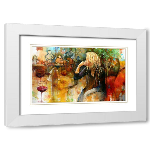 Unknown in a Tiger Scarf White Modern Wood Framed Art Print with Double Matting by Zakrynycny, Viktor
