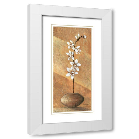 Orchids III White Modern Wood Framed Art Print with Double Matting by Dahlke, Izabella