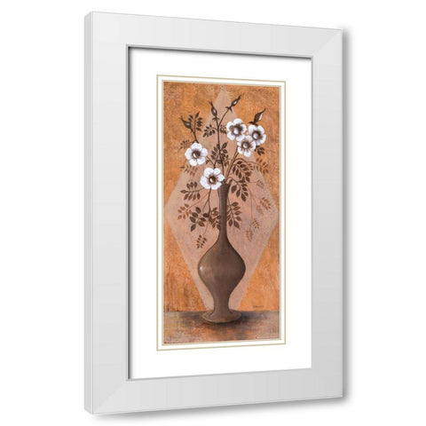 Flowers in the Vase I White Modern Wood Framed Art Print with Double Matting by Dahlke, Izabella