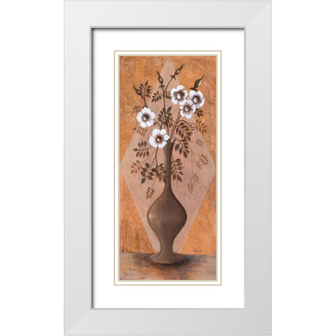 Flowers in the Vase I White Modern Wood Framed Art Print with Double Matting by Dahlke, Izabella