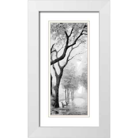 Trees by the Road I BW White Modern Wood Framed Art Print with Double Matting by Medeiros, Celito