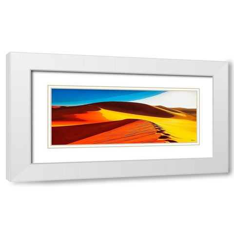 Yellow Desert White Modern Wood Framed Art Print with Double Matting by Medeiros, Celito