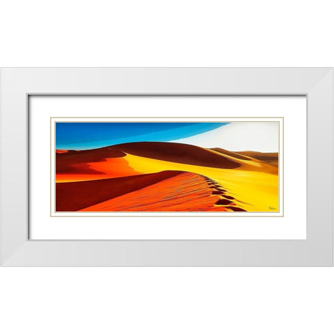 Yellow Desert White Modern Wood Framed Art Print with Double Matting by Medeiros, Celito