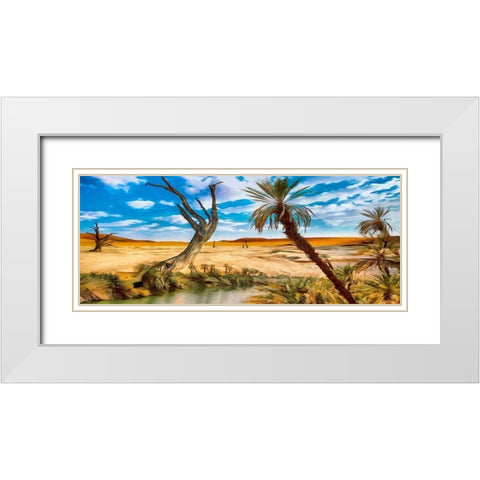 Oasis in Desert II White Modern Wood Framed Art Print with Double Matting by Medeiros, Celito