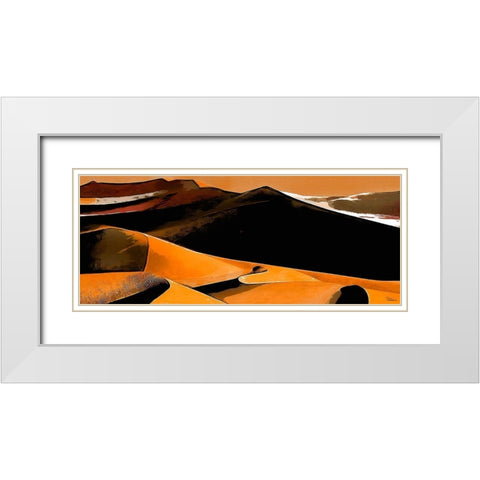Yellow Dunes in Desert White Modern Wood Framed Art Print with Double Matting by Medeiros, Celito