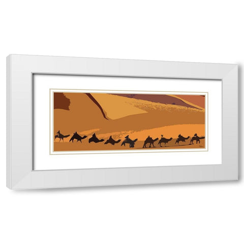 And the Caravn goes on White Modern Wood Framed Art Print with Double Matting by Medeiros, Celito