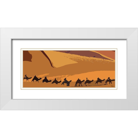 And the Caravn goes on White Modern Wood Framed Art Print with Double Matting by Medeiros, Celito