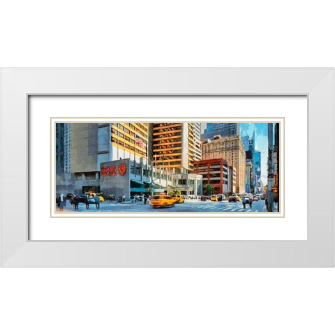 My lovely New York XXXVII White Modern Wood Framed Art Print with Double Matting by Medeiros, Celito