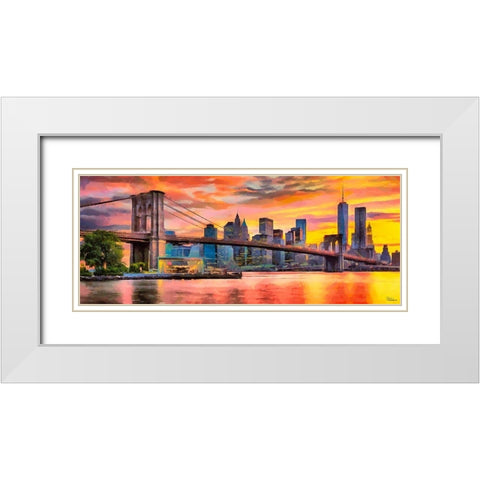 My lovely New York XXXIX White Modern Wood Framed Art Print with Double Matting by Medeiros, Celito