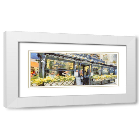 Restaurant in Paris White Modern Wood Framed Art Print with Double Matting by Medeiros, Celito