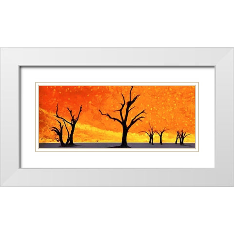 Trees without Life White Modern Wood Framed Art Print with Double Matting by Medeiros, Celito
