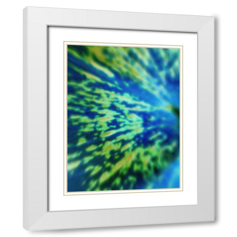 Yellow Spatter White Modern Wood Framed Art Print with Double Matting by Grayscale