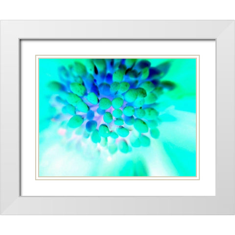 Green Bulbs White Modern Wood Framed Art Print with Double Matting by Grayscale