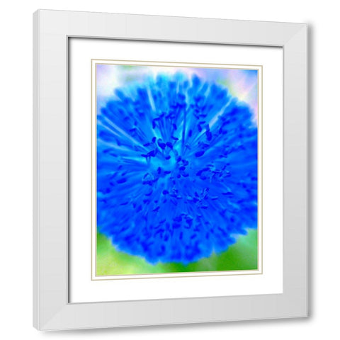 Blue Ball I White Modern Wood Framed Art Print with Double Matting by Grayscale