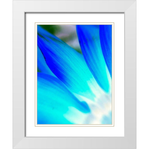 Blue Leaves I White Modern Wood Framed Art Print with Double Matting by Grayscale